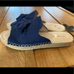 Navy mule espadrilles